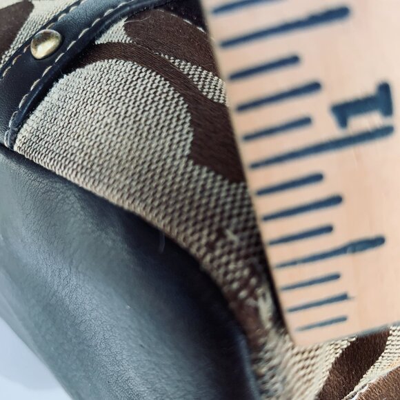 COACH Classic C Leather Fabric Purse Handbag Pocketbook Really $? - Picture 11 of 16